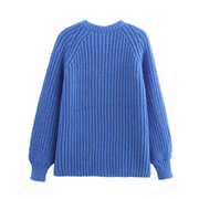Kendal - Blauwe Gebreide Cardigan voor Een Zorgeloze Look Women's Cardigan Zavalori