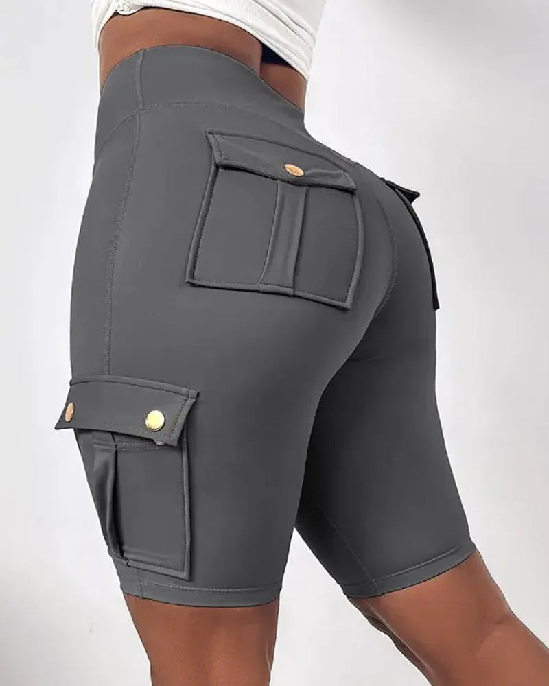 Zwarte High Waist Short met Zakken