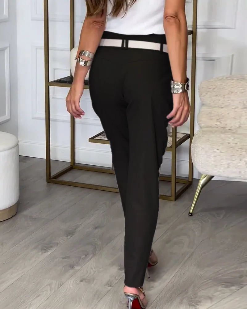 Pantalon High Waist Asymmetrische Zoom