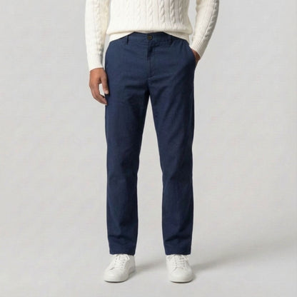 Regular Fit Straight Chino Diepblauw