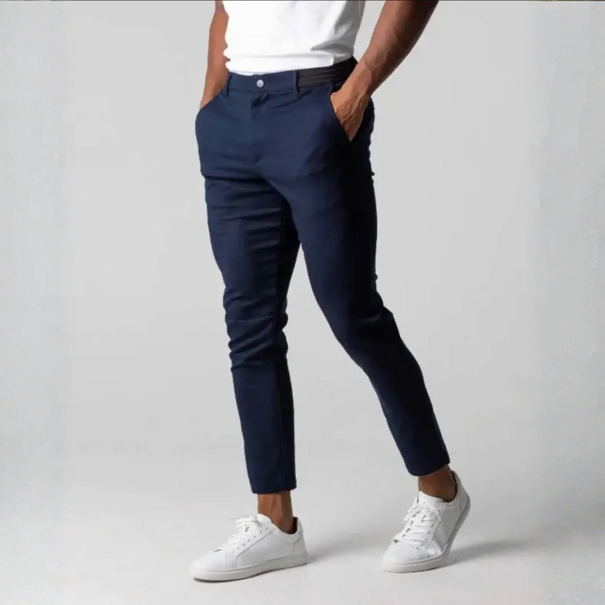 Slim Fit Stretch Chino Diepblauw