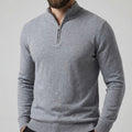 Long Sleeve Regular Fit Ritskraag Pullover Stalegrijs