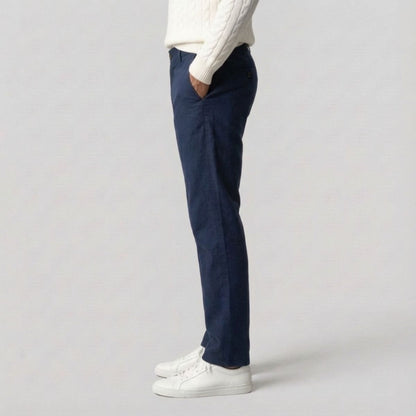 Regular Fit Straight Chino Diepblauw