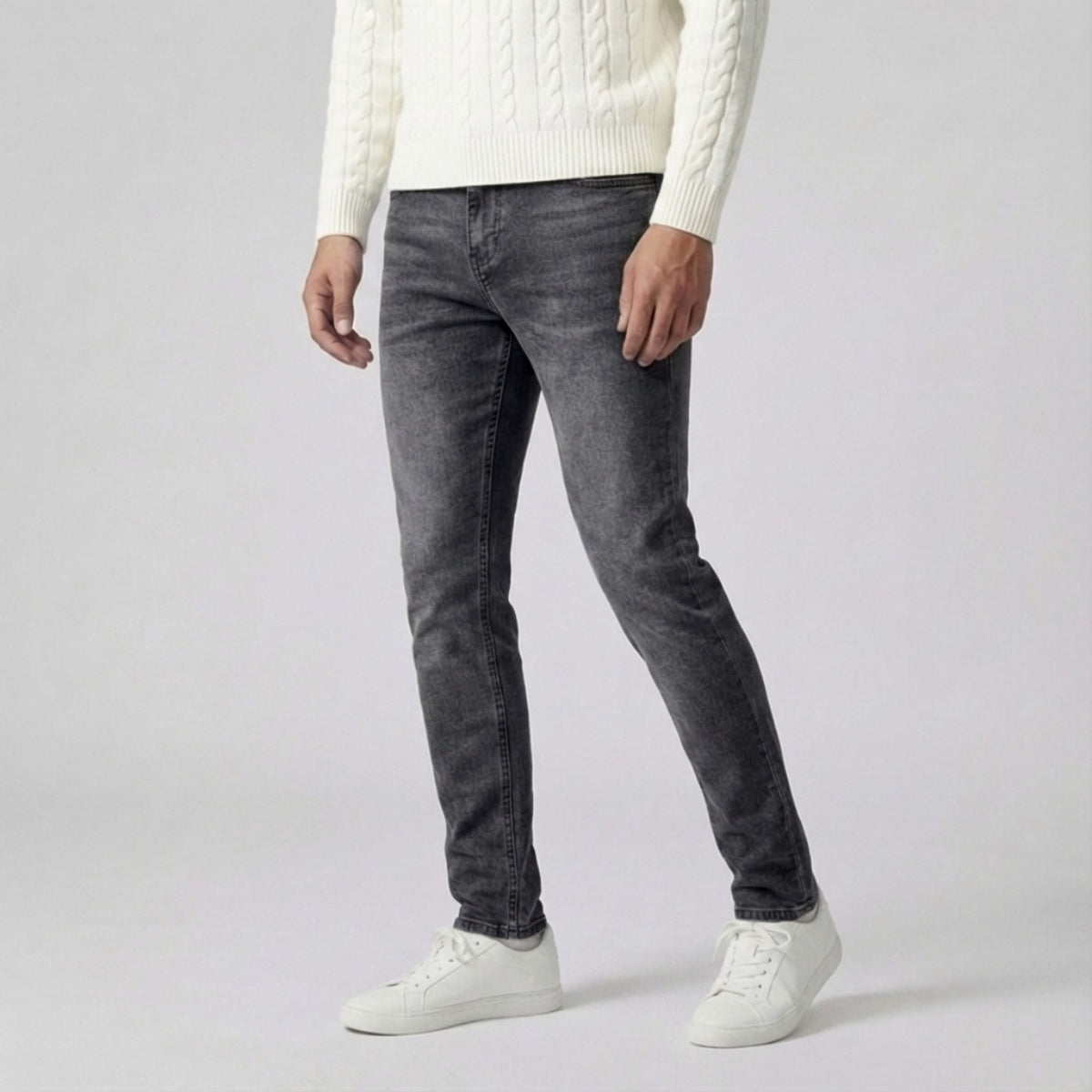 Slim Fit Stretch Jeans Antraciet