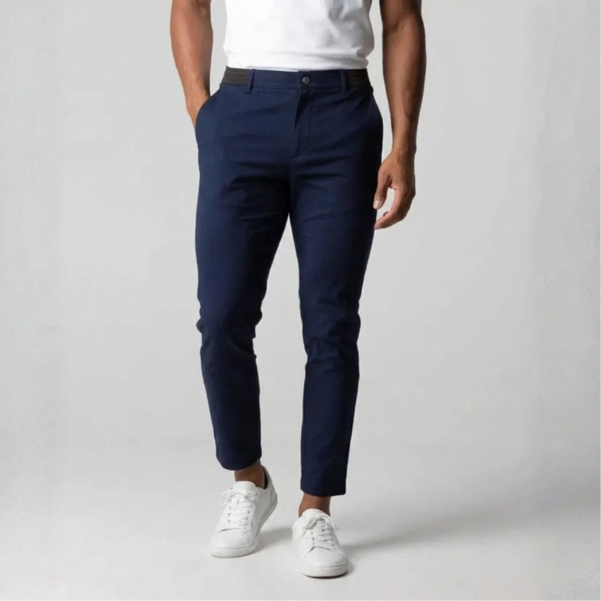 Slim Fit Stretch Chino Diepblauw