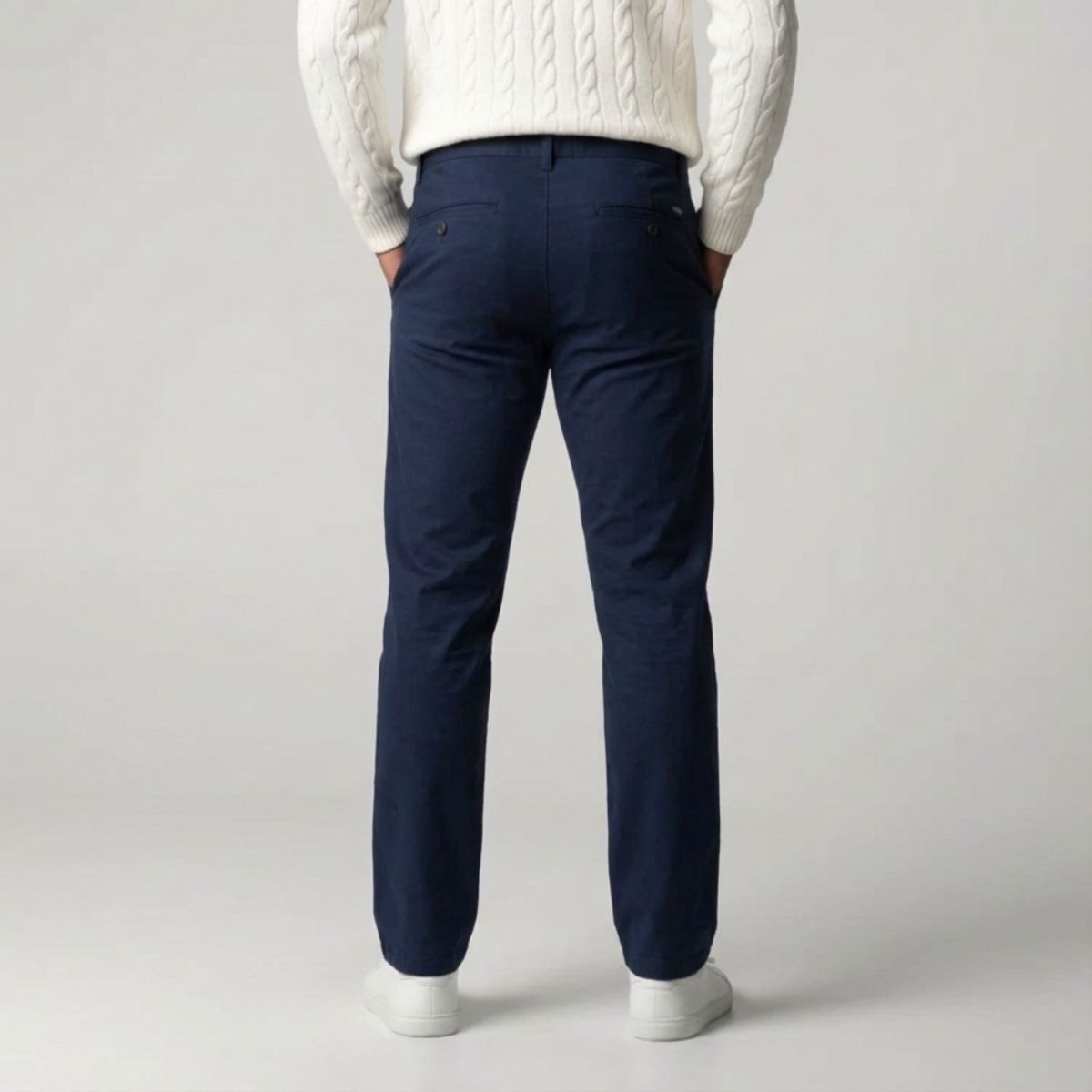 Regular Fit Straight Chino Diepblauw