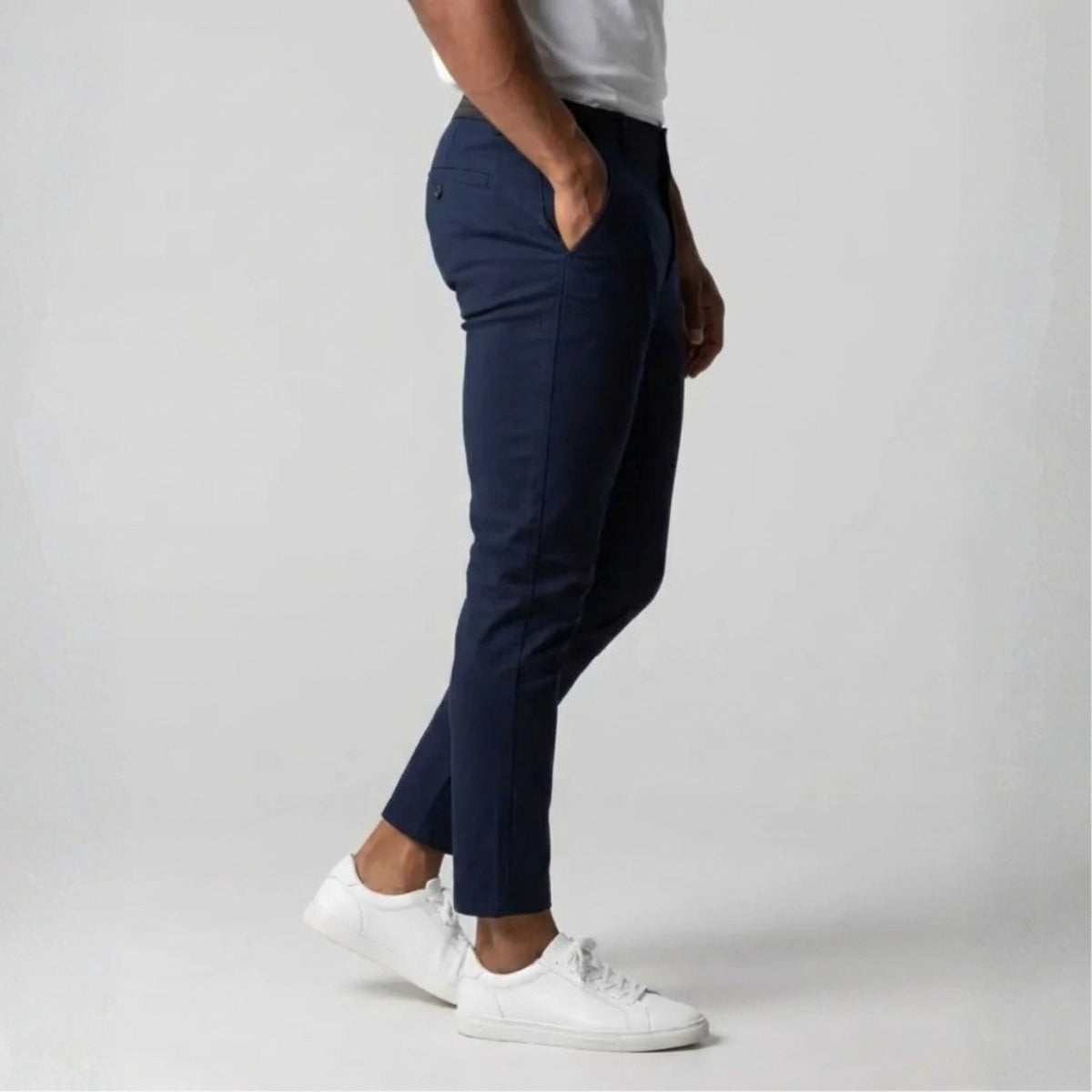 Slim Fit Stretch Chino Diepblauw