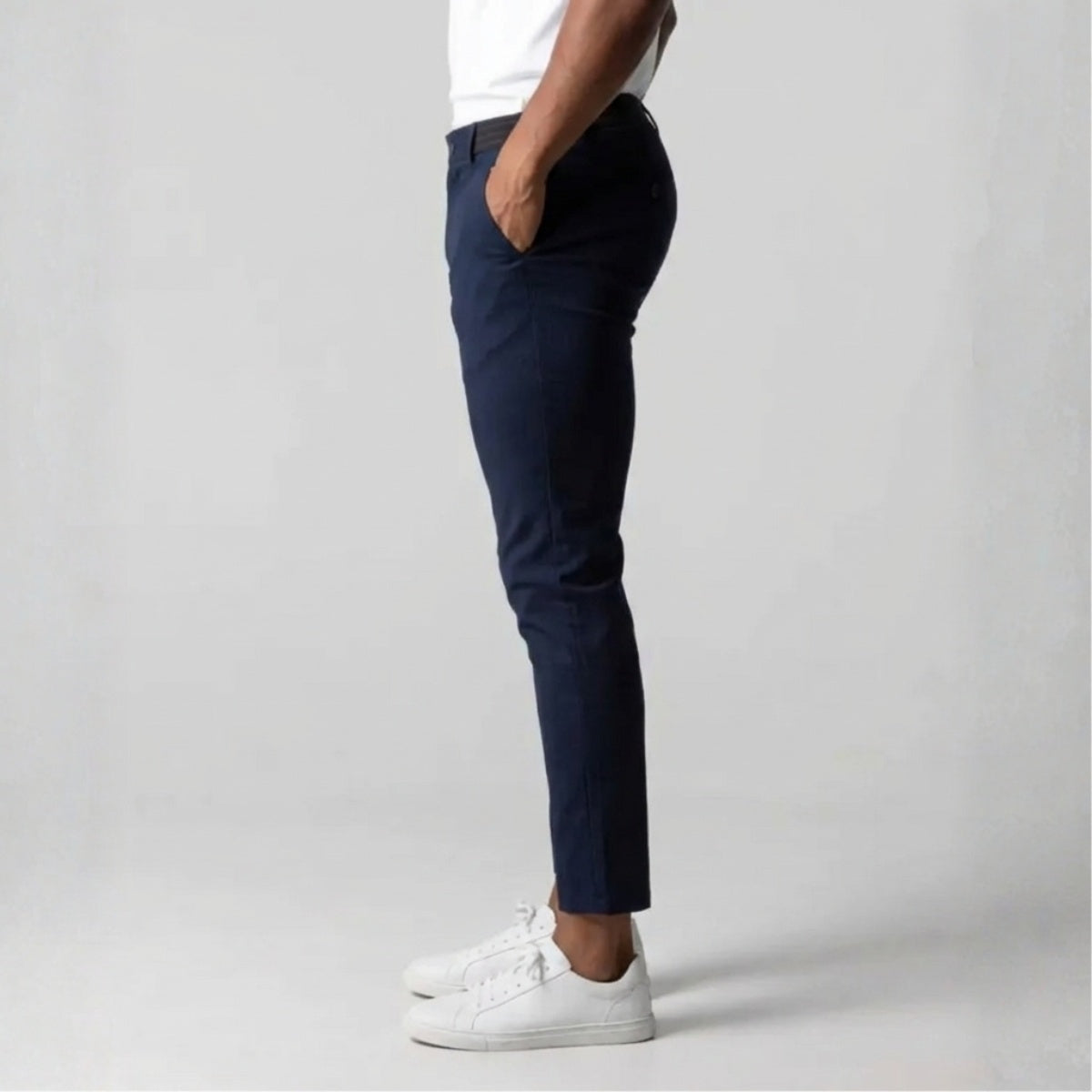 Slim Fit Stretch Chino Diepblauw