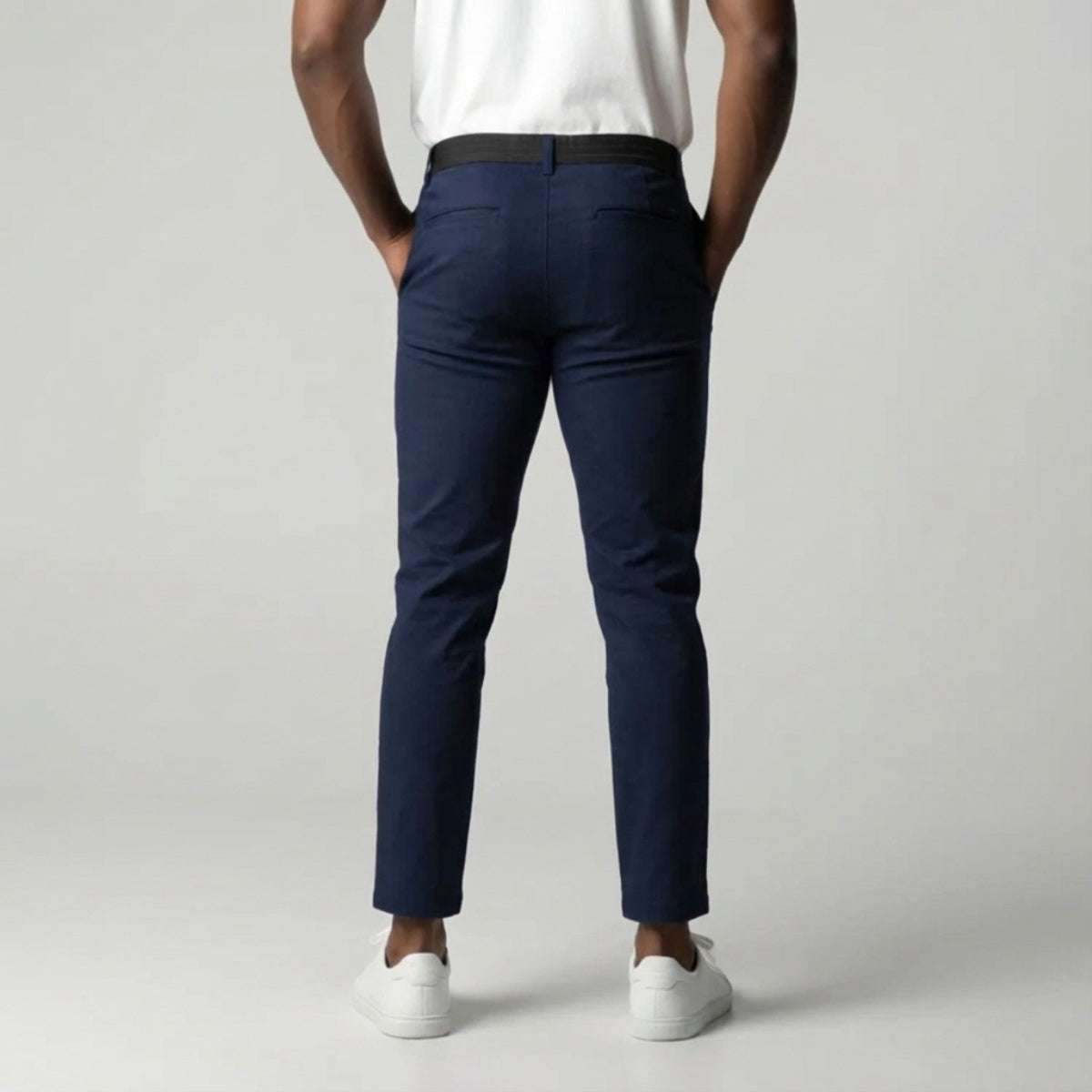 Slim Fit Stretch Chino Diepblauw