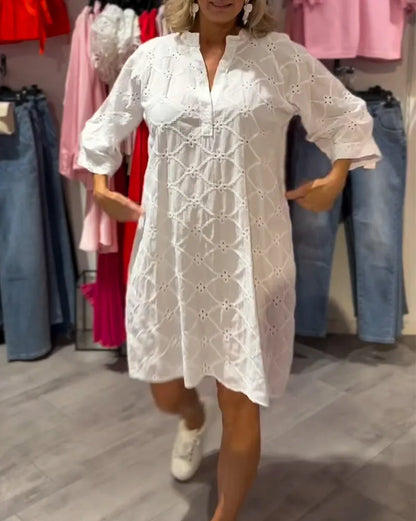 Overhemdjurk met Floral Cut-out