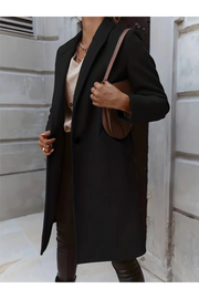 SAPHIRA | Lange Warme Dames Hefstmantel Femme Manteau Zavalori Zwart S