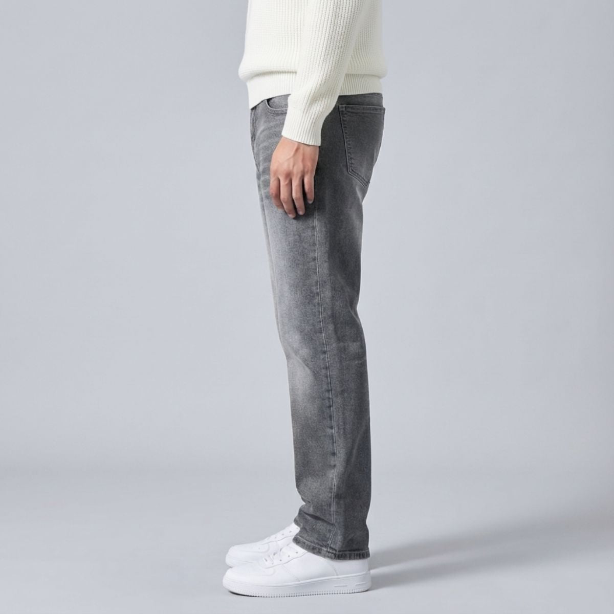 Regular Fit Straight Jeans Grijs