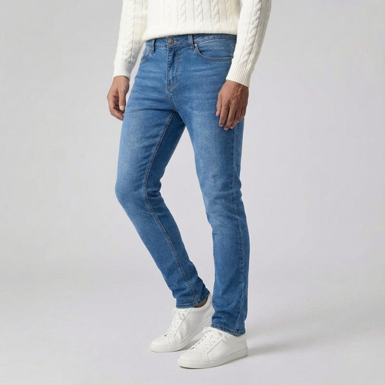 Slim Fit Stretch Jeans Blauw