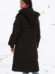 MAUDY - Dames Lange Gevoerde Winterjas met Capuchon Winter Coats Zavalori