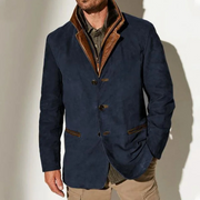 FLORIS | Retro Heren Jas Met Knoopsluiting Jacket Zavalori Marineblauw S
