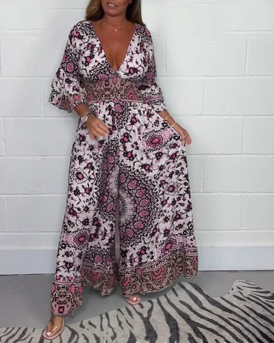 Maxi Jumpsuit met Geometrisch Patroon