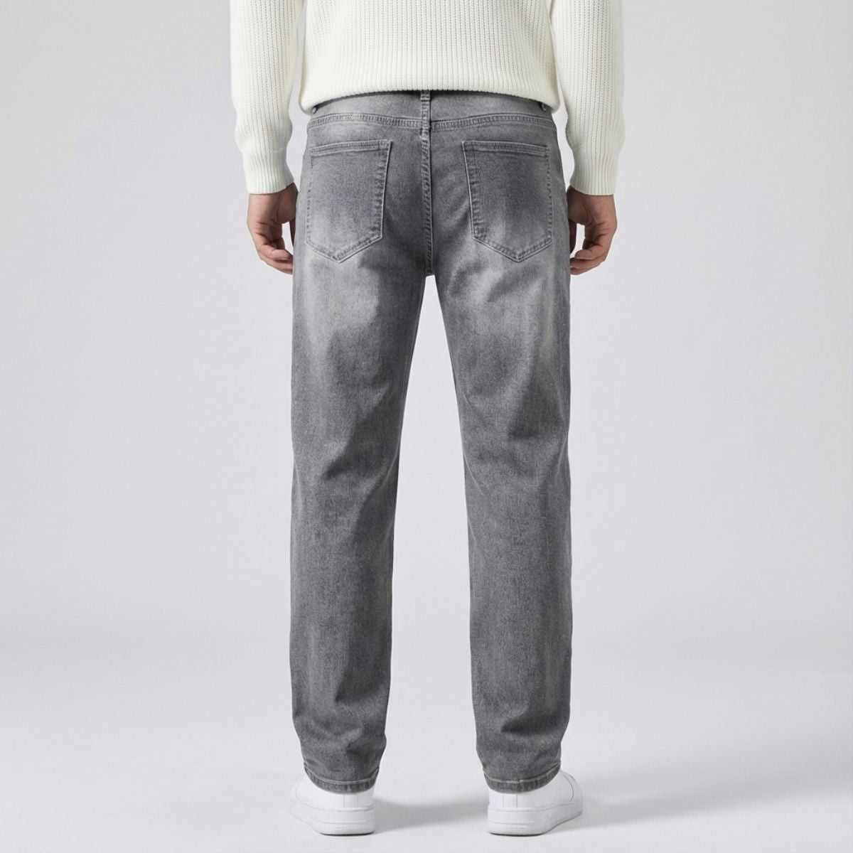 Regular Fit Straight Jeans Grijs