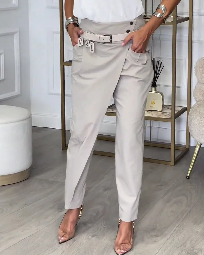 Pantalon High Waist Asymmetrische Zoom