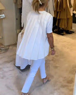 Blouse met korte mouwen en plooien