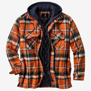 JASPER | Geruite Jas Met Capuchon Jacket Zavalori Oranje S