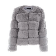 BEAU - Dames Faux Fur Jas Femme Vestes Zavalori Grijs S