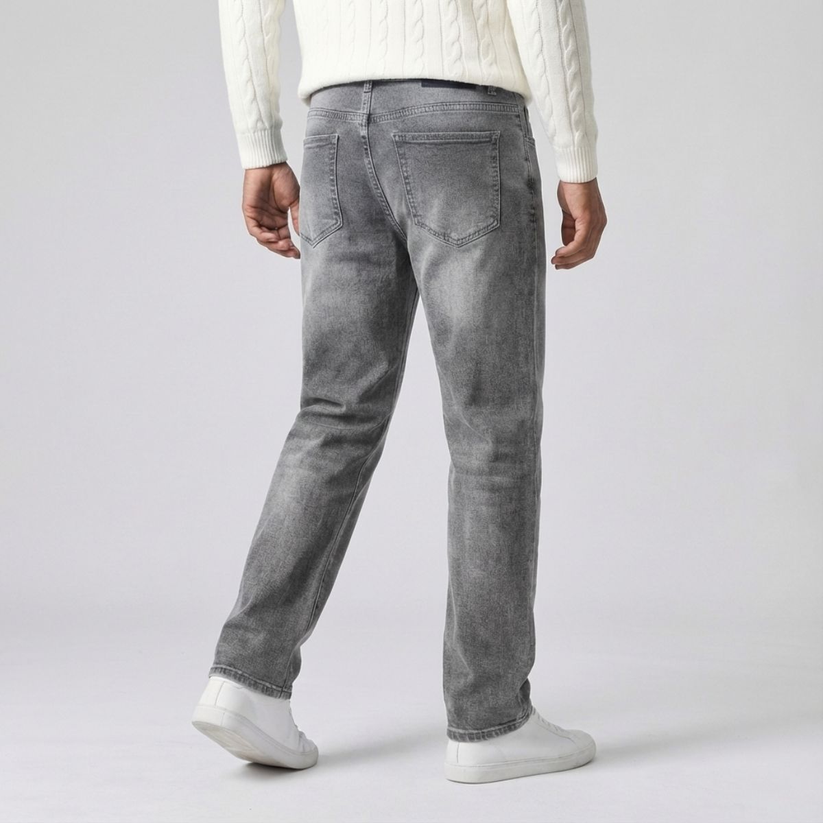Regular Fit Straight Jeans Grijs