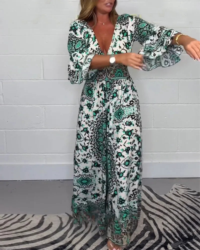 Maxi Jumpsuit met Geometrisch Patroon