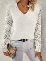 GEMMA - V-Neck Sweater Dames Women's Sweater Zavalori Wit 8 (S)