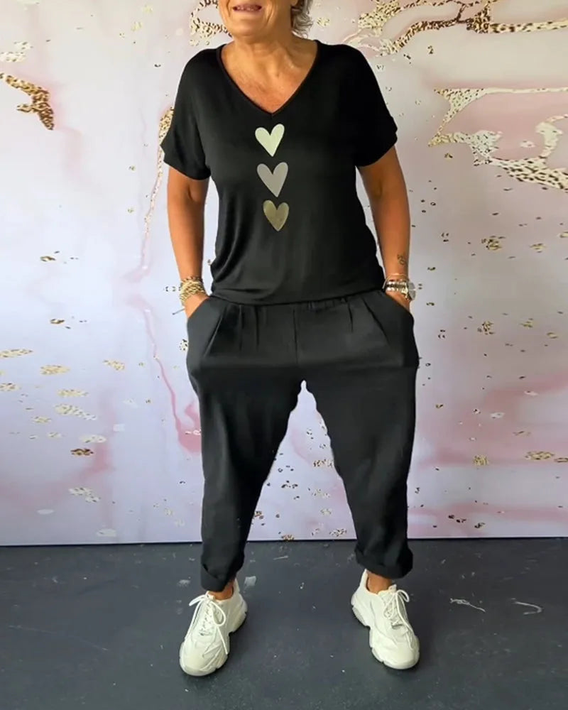 Pantalon met Elastische Taille en Zakken