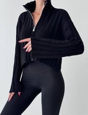 LIV | Gebreide Dames Cardigan met Rits Cardigan Zavalori