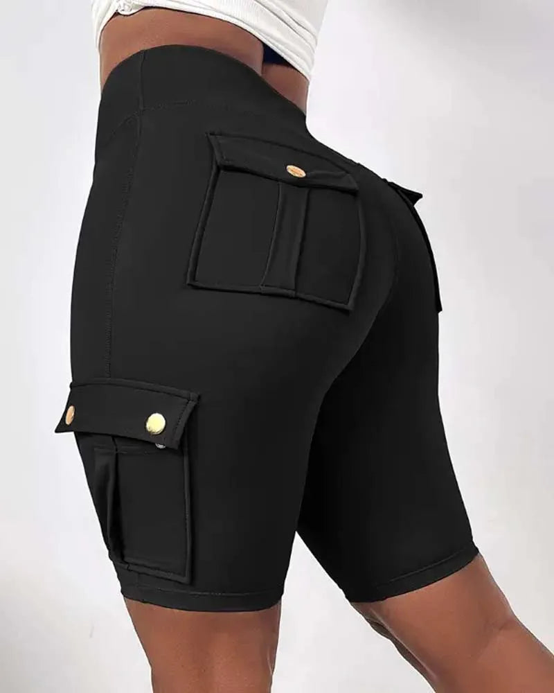 Zwarte High Waist Short met Zakken