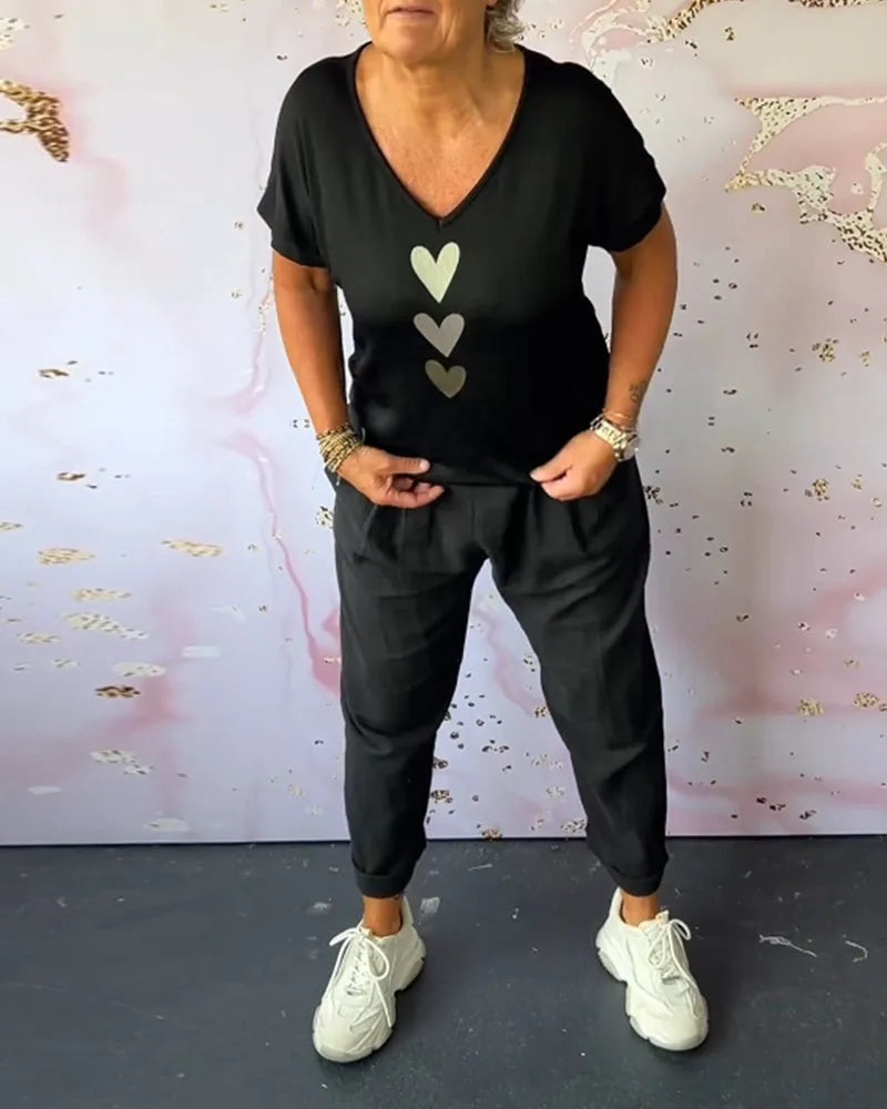 Pantalon met Elastische Taille en Zakken