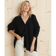 LOLA | Dames Lange Warme Cardigan Women Cardigans Zavalori Zwart XS