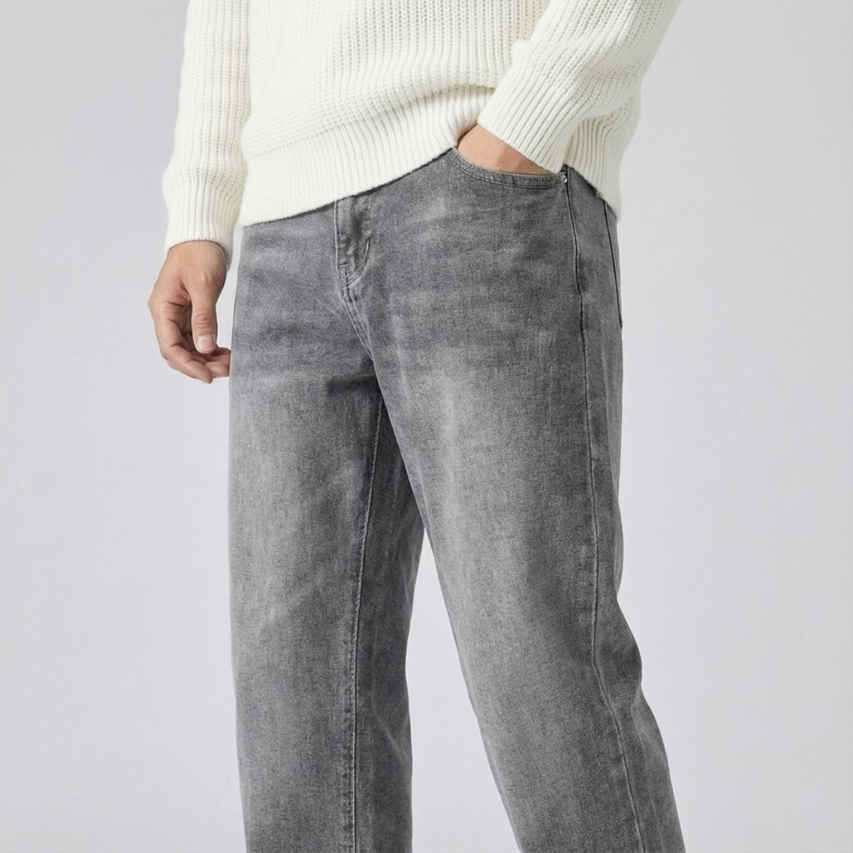 Regular Fit Straight Jeans Grijs