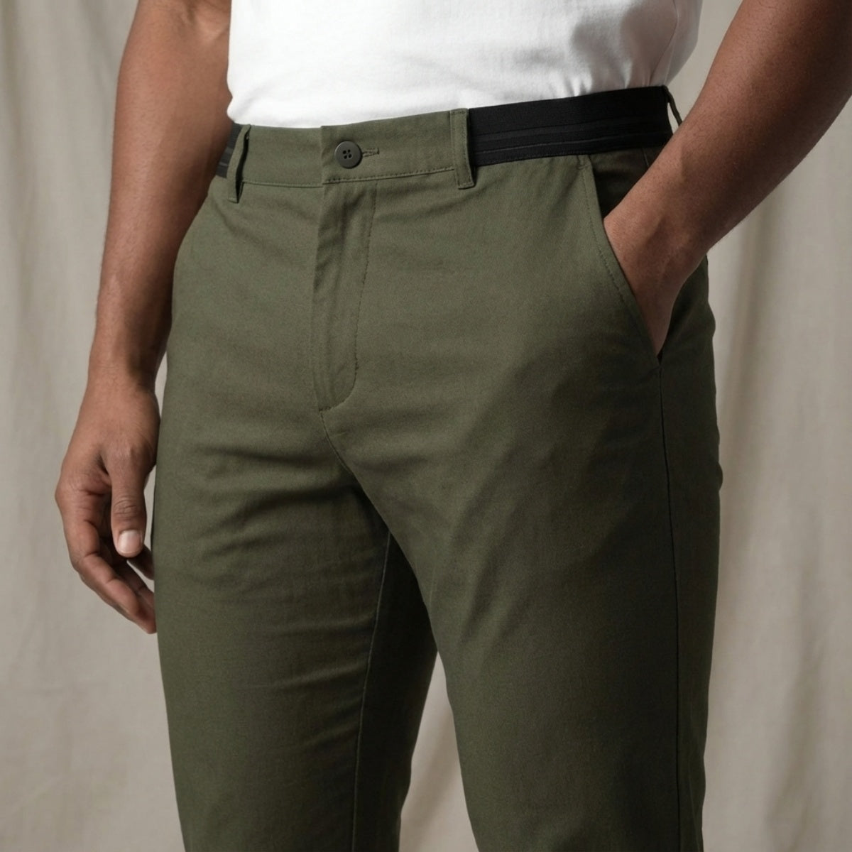 Slim Fit Stretch Chino Groen