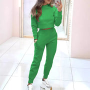 ILSE - Dames Trainingspak met Cropped Sweater Loungewear Set Zavalori Groen S