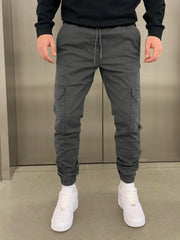 LORAN - Heren Slim Fit Joggingbroek Men Trousers Zavalori Grijs S