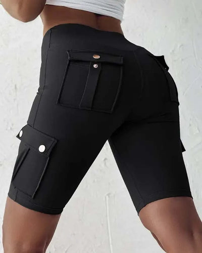 Zwarte High Waist Short met Zakken