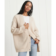 LOLA | Dames Lange Warme Cardigan Women Cardigans Zavalori Wit XS