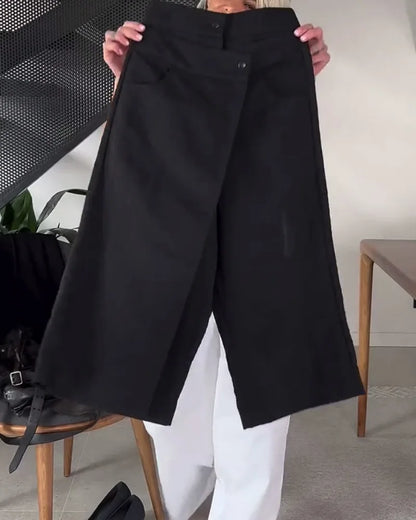 Pantalon High Waist met Asymmetrische Zoom