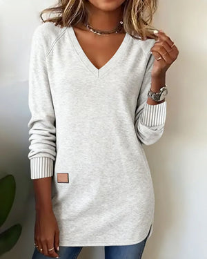 Sweater met V-hals en lange mouwen