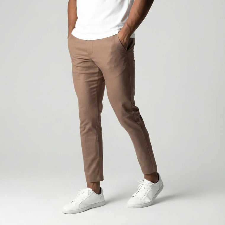 Slim Fit Stretch Chino Lichtbruin