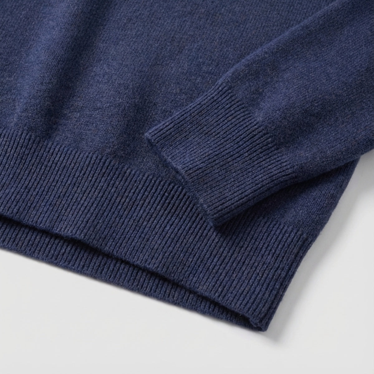 Long Sleeve Regular Fit Ritskraag Pullover Inktblauw