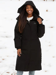 MAUDY - Dames Lange Gevoerde Winterjas met Capuchon Winter Coats Zavalori