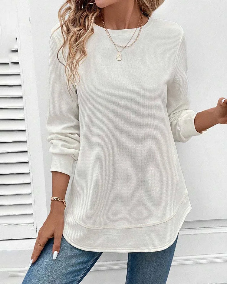 Basic top met lange mouwen