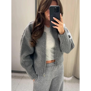 YARA | Dames Cardigan met Ronde Hals en Rits Women Cardigans Zavalori