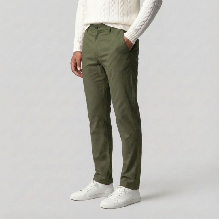 Regular Fit Straight Chino Groen