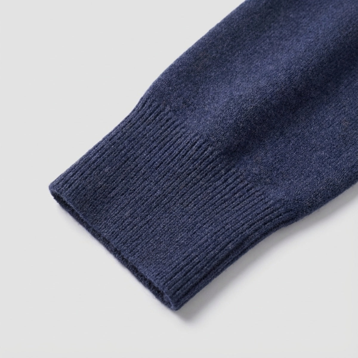 Long Sleeve Regular Fit Ritskraag Pullover Inktblauw