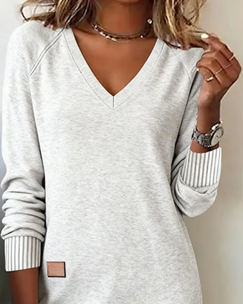 Sweater met V-hals en lange mouwen