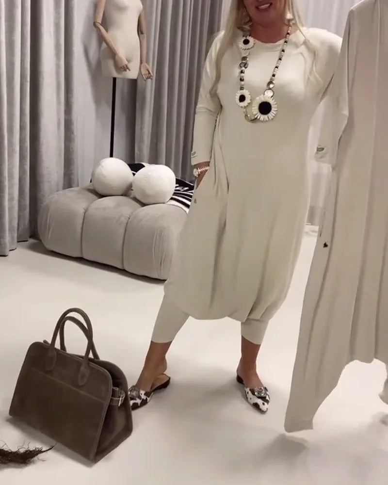 Midi Jumpsuit met Lange Mouwen